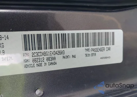 2014 Dodge Charger Se из США, поврежденный, VIN 2C3CDXBG1EH342603